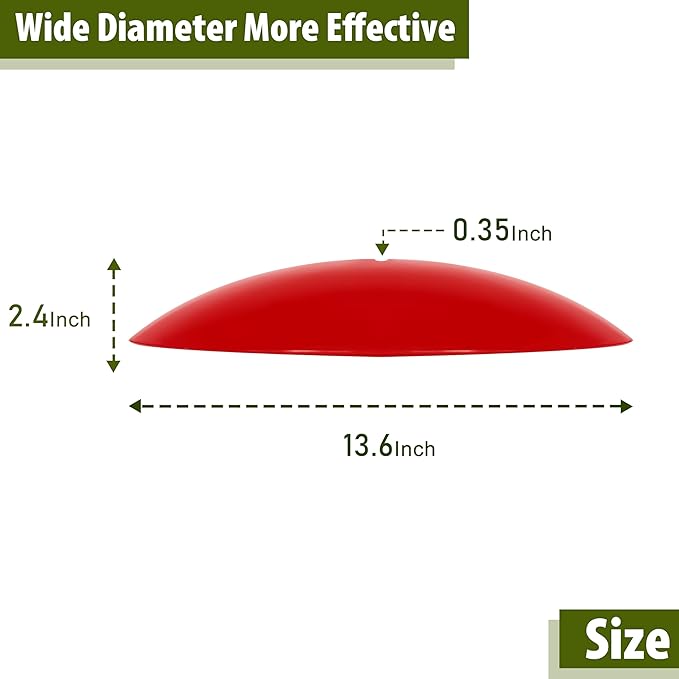 13" Hummingbird Feeder Dome Guard,Bird Feeder Rain Cover,Dome Weather Proof for Bird Feeders Pole, (Bright Red), 1Pack