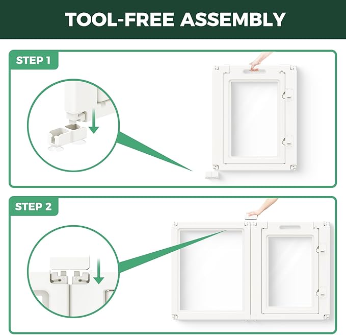 FXW AuraSpace Acrylic Indoor Dog Playpen for Small and Medium Dogs, 30 Inch, 16 Panels, White