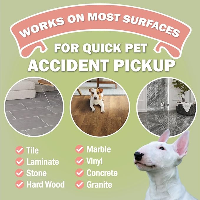 Sprinkle & Sweep Pet Accident Cleanup for all Hard Surface - Non Toxic Quick Pet Mess Cleaner & Odor Remover for Urine, Poop, Vomit, Diarrhea & Potty Training, Travel Pack (4oz)