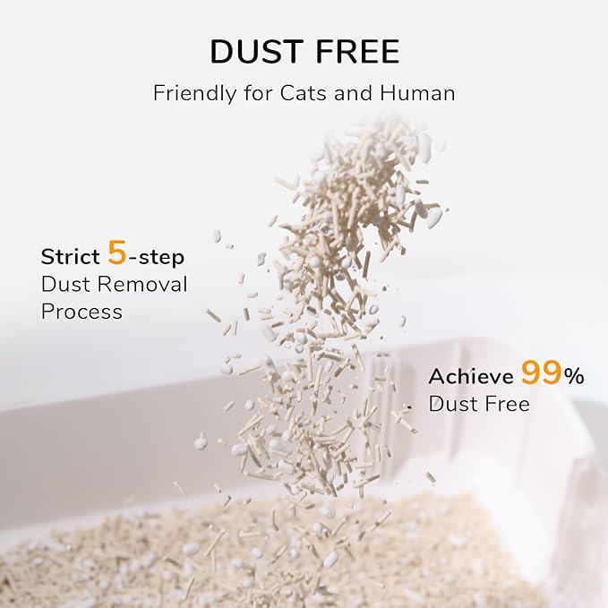 FUKUMARU Tofu Cat Litter, Super Ultra Absorbent, 18 LBS Clumping Cat Litter, Natural, Lightweight, Dust Free, Quick Clumping, Low Tracking, Odor Control (6lb x 3 Packs)