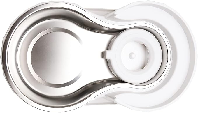 RIZZARI Dog Water Bowl Dispenser: 5L Automatic Stainless Steel Gravity Feeder - Large Capacity for 8-20 LB Cats with Joint Spine Pain - for Kitchen Bedroom