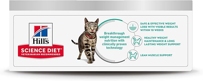 Hill's Science Diet Adult 1-6 Perfect Weight Wet Cat Food, Variety Pack: Liver & Chicken Minced; Chicken Stew, 2.9 oz. Cans, 12-Pack