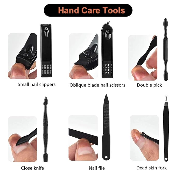 Manicure Set, Pedicure Kit, Nail Clippers, 16 in 1 Professional Grooming Kit Stainless Steel, Toenail Tools with Luxurious Brown Leather Travel Case for Men Women Upgraded Version