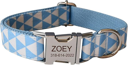 Custom Dog Collar with Names and Phone Number Engraved, Puppy Tags Personalized for Small Medium Large Pets