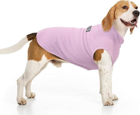 BEAUTYZOO Small Dog Sweater Fleece Vest Winter Jacket, D-Ring Leash Attachment for XS S Puppy Medium Sized Breeds Dogs, Cold Weather Dog Clothes Windproof Keep Warm, Pink XL