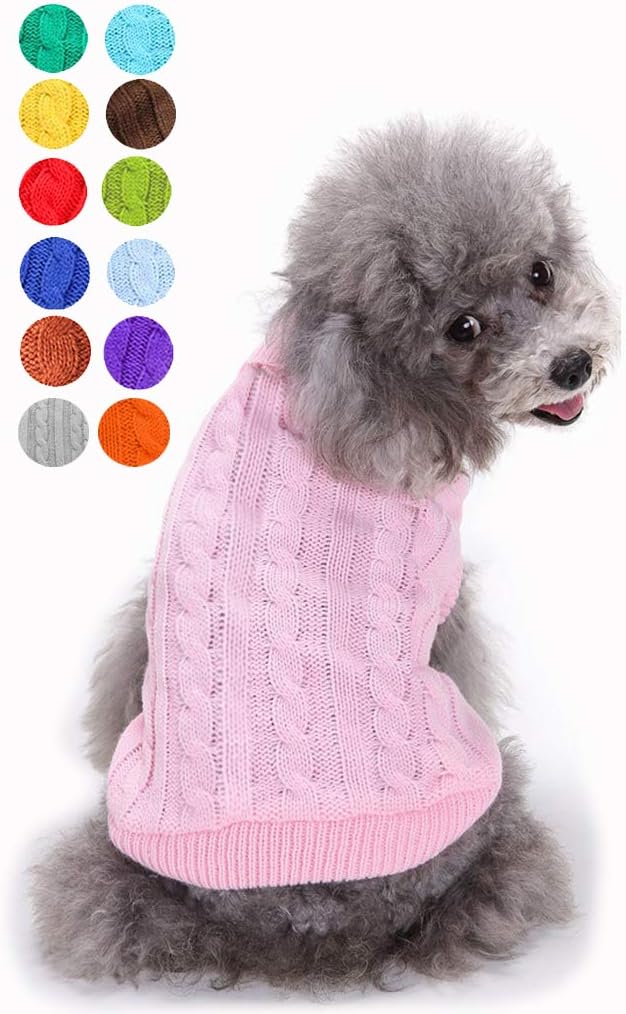 Dog Sweater, Warm Dog Sweaters for Small Dogs Medium Large Dogs, Cute Winter Classic Turtleneck Pet Sweater Cat Sweater Dog Clothes Coat Dog Christmas Sweaters for Girls Boys Dog Puppy Cat