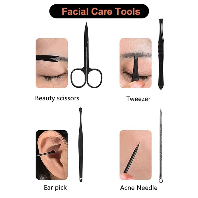 Manicure Set, Pedicure Kit, Nail Clippers, 16 in 1 Professional Grooming Kit Stainless Steel, Toenail Tools with Luxurious Brown Leather Travel Case for Men Women Upgraded Version