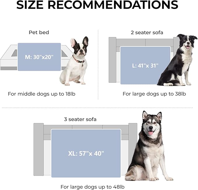 Luciphia Premium Soft Dog Blanket for Small Medium Large Dogs Washable 300GSM Fluffy Warm Fleece Puppy Cat Paw Print Pet Flannel Grey Paw M(30"x20")