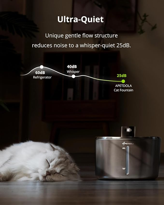 Wireless Cat Water Fountain Stainless Steel,135floz/4L Battery Operated Automatic Pet Fountain,Cordless Cat Water Dispenser Pet Water Fountain for Cats Dogs Pets Outdoor