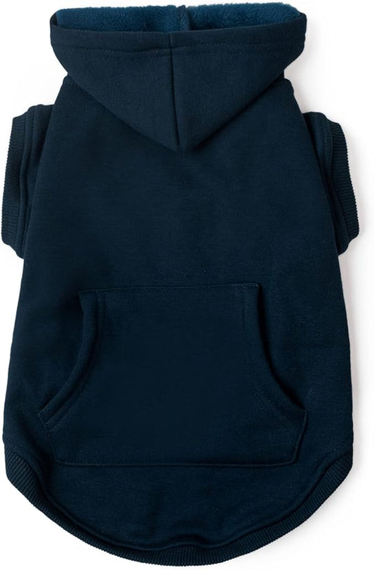 Koneseve Dog Hoodie Fleece Puppy Clothes Warm Sweater with Hat for Small Dogs Cat Hooded Shirt Kitten Pet Basic Hoodies Sweatshirt with Pocket Doggie Soft Winter Coat Apparel (Blue; M)