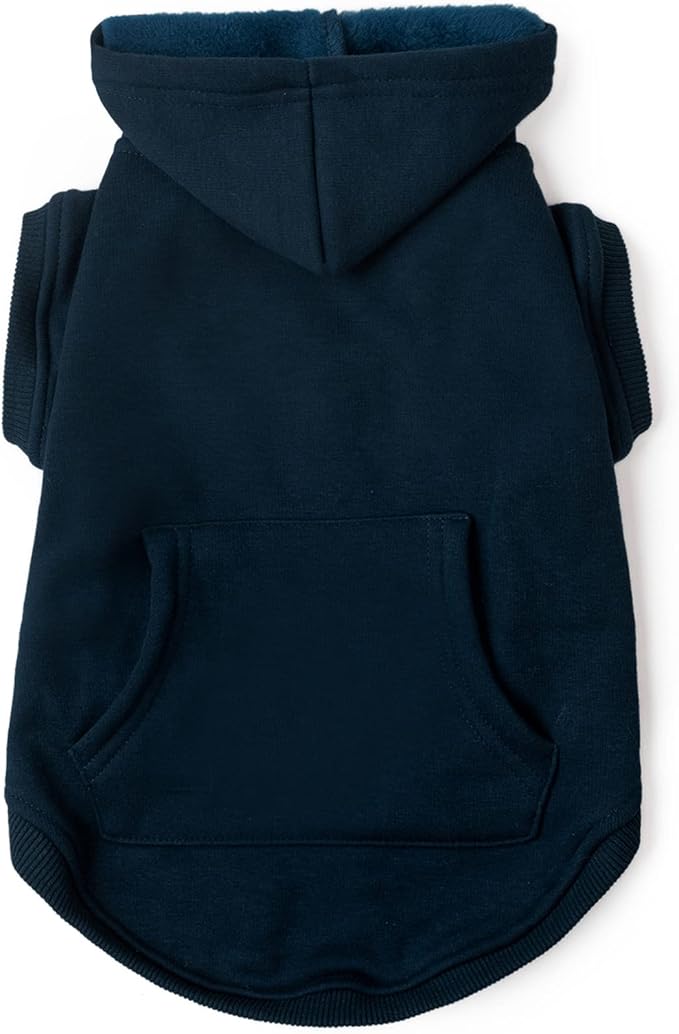 Koneseve Dog Hoodie Fleece Puppy Clothes Warm Sweater with Hat for Small Dogs Cat Hooded Shirt Kitten Pet Basic Hoodies Sweatshirt with Pocket Doggie Soft Winter Coat Apparel (Blue; L)