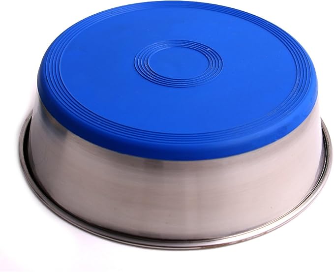 Heavy Non-Skid Stainless Steel Dog Bowls Pack by Max and Neo