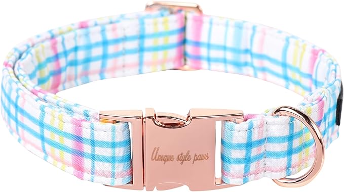 Unique style paws Dog Collar Metal Buckle Collar Gift for Small Medium Large Boys Girls Dogs, blue pink