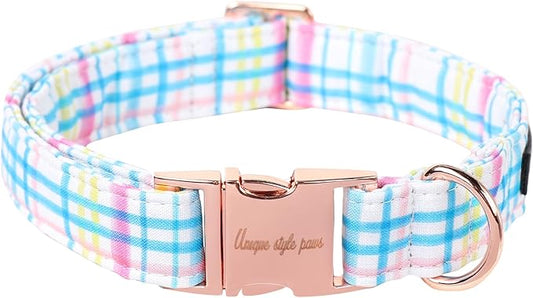 Unique style paws Dog Collar Metal Buckle Collar Gift for Small Medium Large Boys Girls Dogs, blue pink