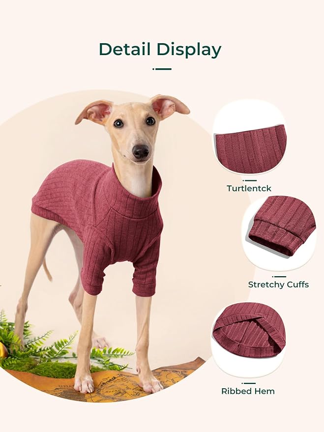 Dog Turtleneck Knitted Shirt Stretchy Pullover Sweater Winter Warm Puppy Clothes for Small Medium Dogs