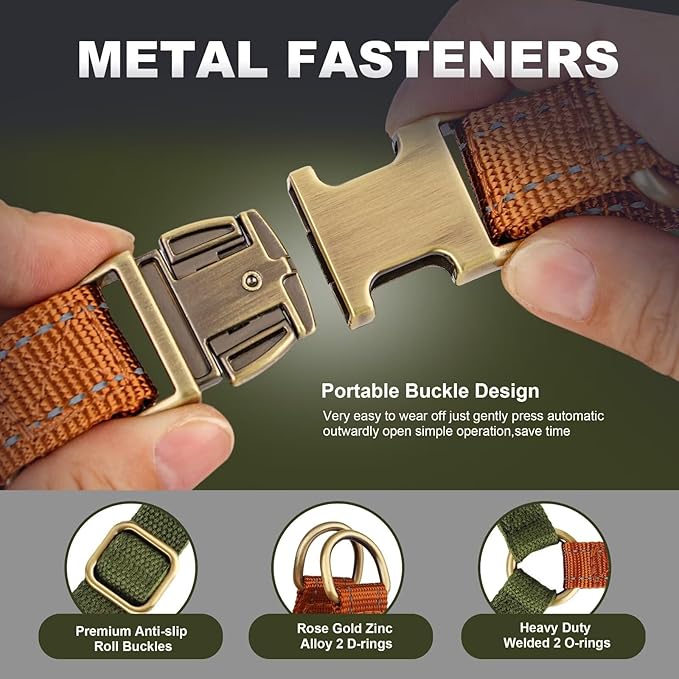 Didog Step in Dog Harness with Metal Buckles, Freedom Nylon Dog Halter Vests for Small Dogs Easy Walking Training(S:Chest 13-22", Green)