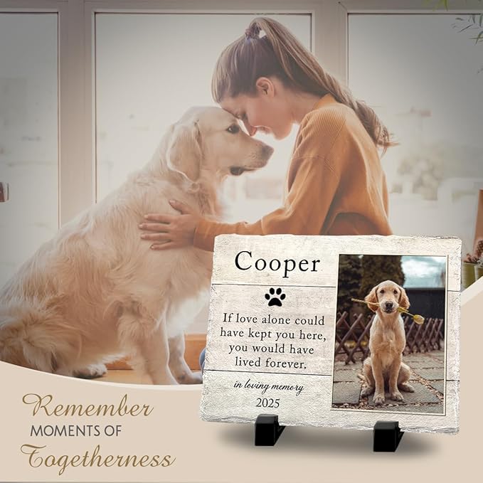 Personalized Memorial Headstone Marker: Honor Your Cat or Dog, Simple Lasting Memory Gifts for Pet Lovers, Condolences Gift for Loss, Custom Heartfelt Quote, Home or Garden Decor