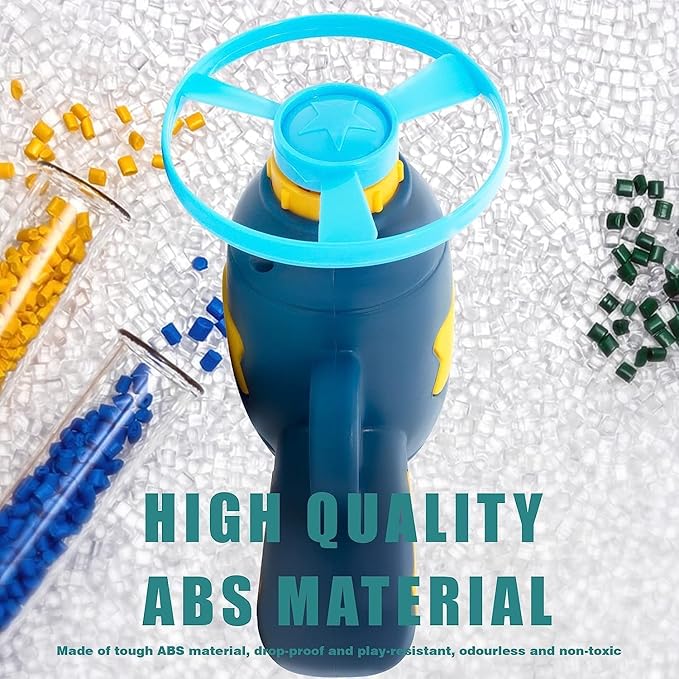 7 Piece Cat Fetch Toys, Interactive Flying Cat Toy with 5 Flying Propellers,1 Spinning Tops, Dog Cat Pet Tracks Chasing Toy for Indoor Cats (Dark Blue)