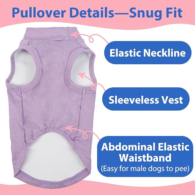 Dog Fleece Vest - Purple, XL - Sleeveless Lightweight Shirts | Warm and Stretchable Sweater for Dachshund Dogs,Sweatshirt Indoor Daily Wear,Small to Medum Dogs Clothes