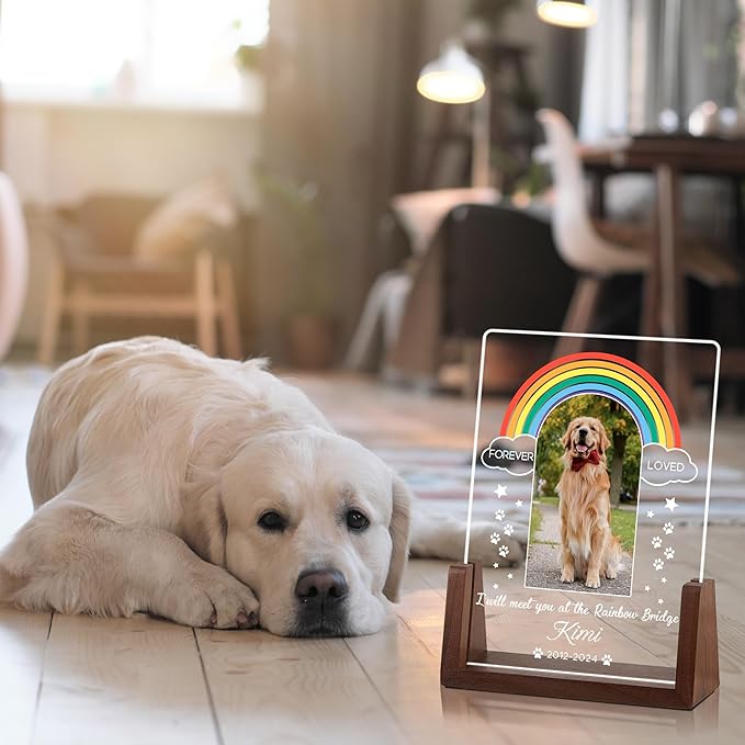 Personalized Dog Memorial Gifts for Loss of Dog, Pet Memorial Gifts for Dogs, Pet Memorial Acrylic Night Light, Pet Loss Sympathy Gift, Christmas Birthday Gifts for Pet Lovers