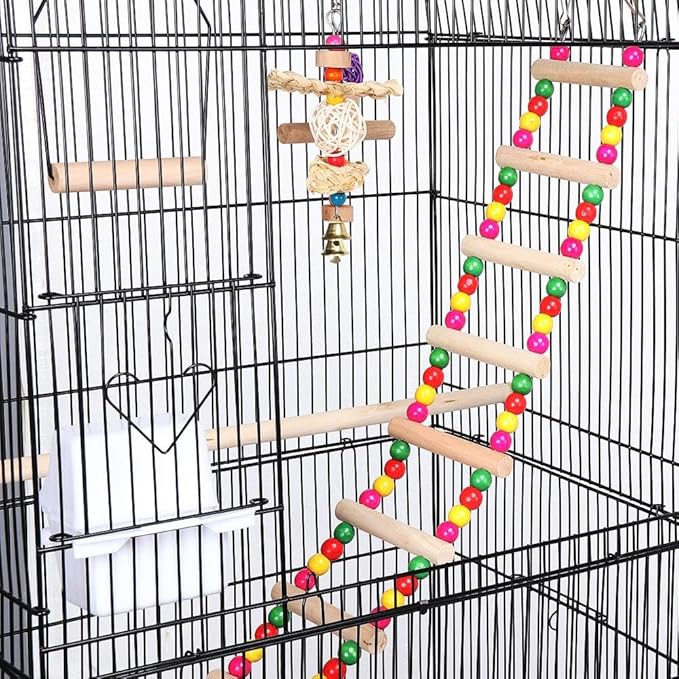 Yaheetech 39-inch Roof Top Large Flight Parrot Bird Cage for Small Quaker Parrot Cockatiel Sun Parakeet Green Cheek Conure Budgie Finch Lovebird Canary Pet Bird Cage w/Toys