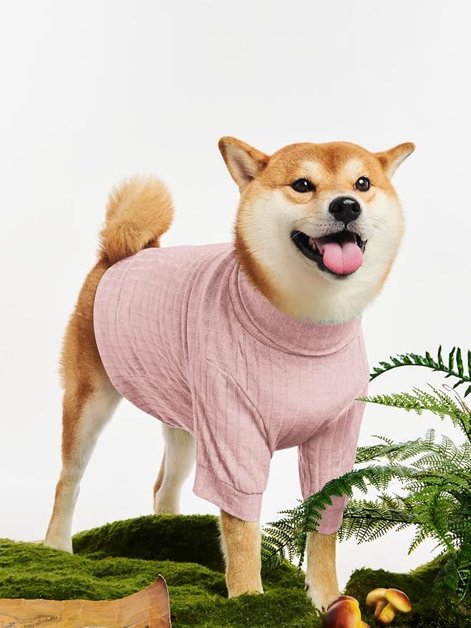 Dog Turtleneck Knitted Shirt Stretchy Pullover Sweater Winter Warm Puppy Clothes for Small Medium Dogs