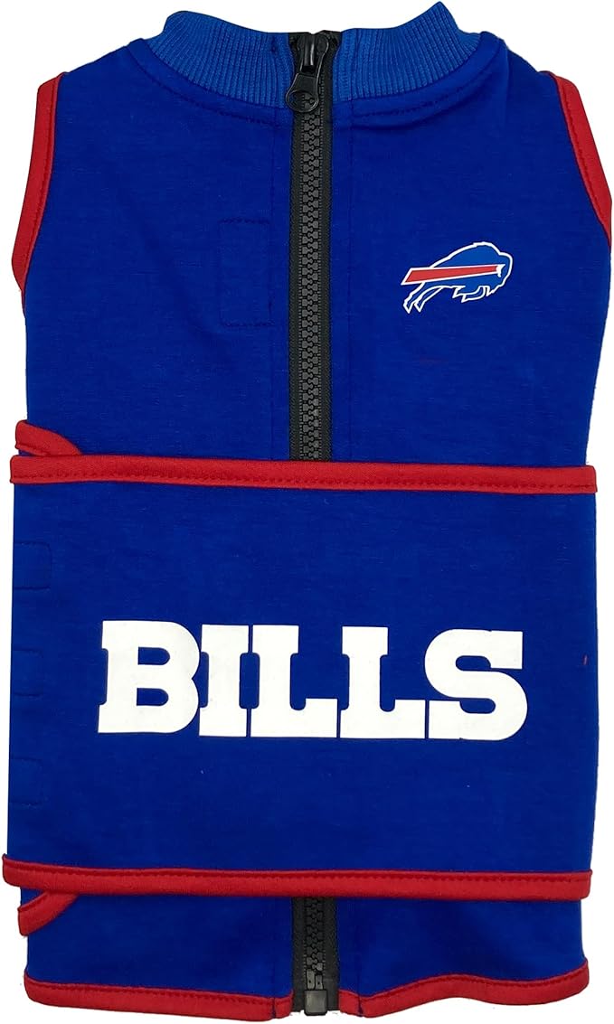 NFL BUFFALO BILLS Dog Anxiety Shirt Calming Soothing Solution Vest, for Dogs & Cats with Anxiety, Fears, Fireworks, Loud Noises, Dark, Lonely Keeps Dogs Calm and Feeling Safe, Relaxing Jacket, X-Small