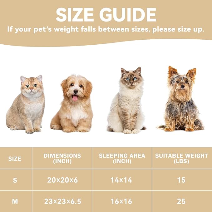 Cat Bed, 23In Dog Beds for Small Dogs, Calming Cat & Dog Beds for Indoor Pets, Pet Beds Comfortable Donut Round Ultra Soft (Leopard, Medium 23in)