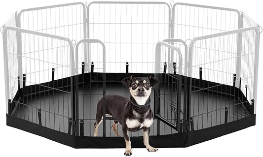PJYuCien Dog Playpen Bottom Pad, Fits 24 Inch Width 8 Panels Regular Octagon Metal Exercise Pet Playpen, Black (Note:Playpen Not Included)