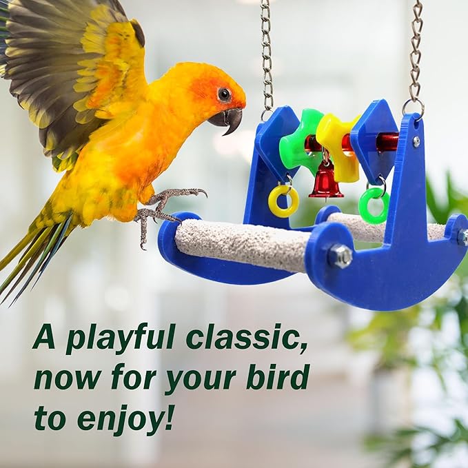 Tweeter Totter - Perfect Cage Toy Stimulates Visual and Physical Activity - Safe, Non-Toxic, Cage Accessories for Small Birds