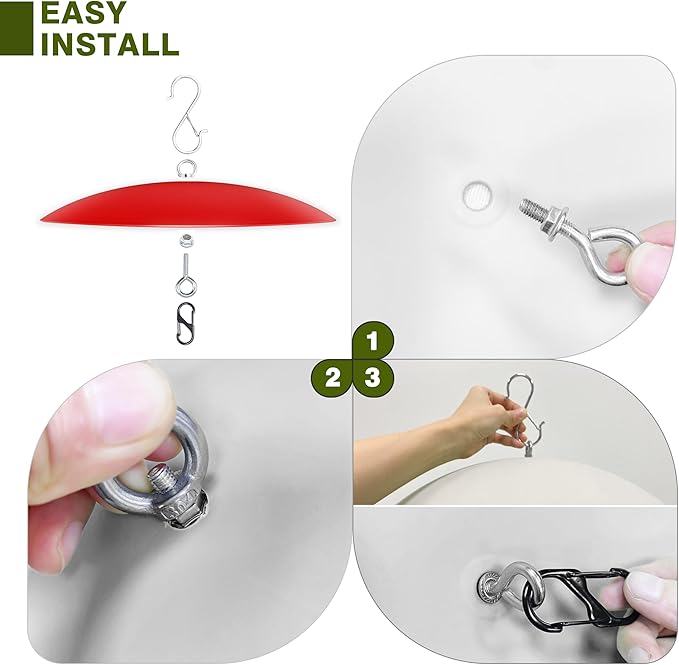 13" Bird Feeder Rain Cover,Bird House Dome Baffle,Hummingbird Feeder Guard for Shepherd's Hook Outdoors, (Bright Red), 3Pack