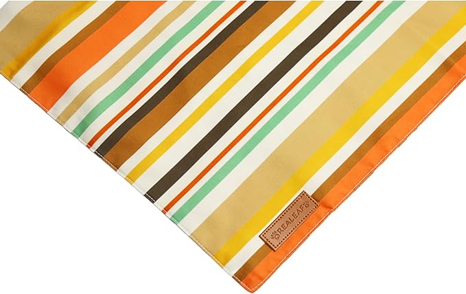 Realeaf Thanksgiving Dog Bandanas 2 Pack,Turkey Pumpkins Fall Stripe Pet Scarf for Boy and Girl, Premium Durable Fabric, Reversible Holiday Bandana for Large and X-Large Dogs Pets