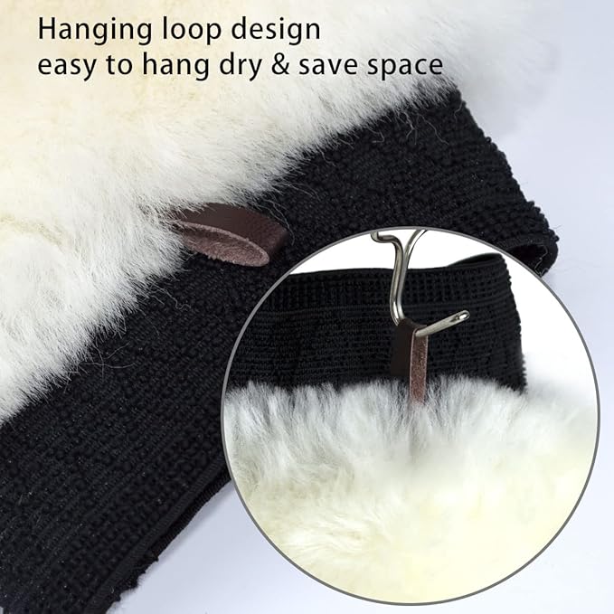 Gracefur Ultra-Soft Sheepskin Horse Grooming Mitts for Tack, Saddle & Boot Cleaning - Perfect Gloves for Tack & Horse Care