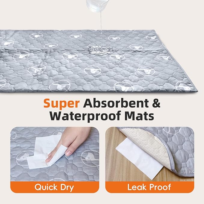 PJYuCien Washable Pee Pads for Dogs 2 Pack, 89" x 33" Octagonal Reusable Pee Pads for Dogs, Leak-Proof Pet Training Pads, Puppy Pads for Non-Slip, Designed for 24/30/36/42'' Width 8 Panels Pen