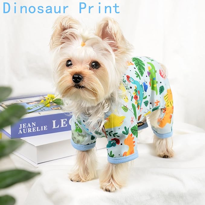 Dog Clothes for Small Dogs Boy Girl, Dog Pajamas Tiny Chihuahua Yorkie Spring Summer Shirt, Cute Puppy Outfit Pjs Jumpsuit Cat Onesie Apparel Pet Clothes