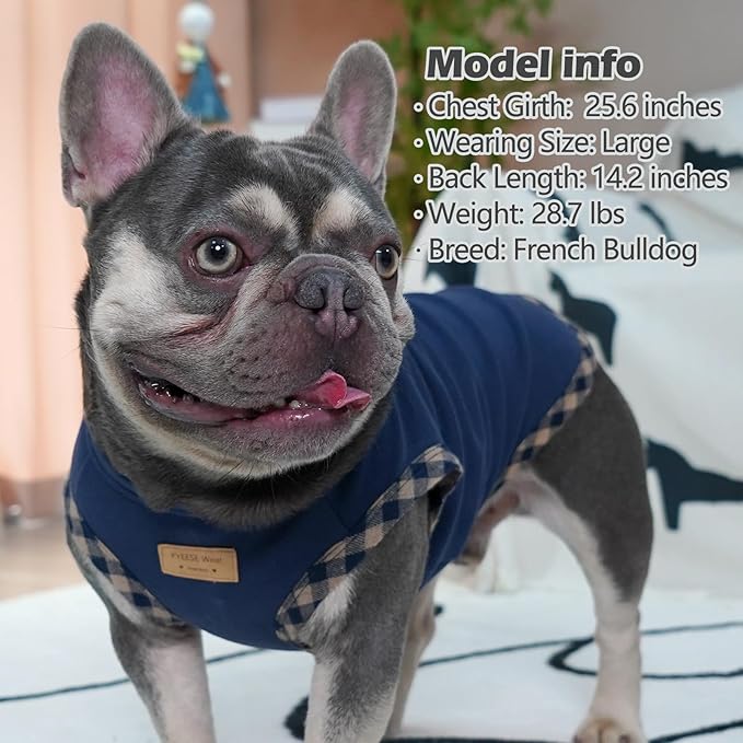 KYEESE 2Pack Dog Shirt Pullover Sweatshirt Stretchy Vest Soft T-Shirt Fleece Coats Lightweight Clothes Sweater for Small Dogs, Navyblue+Green, Large