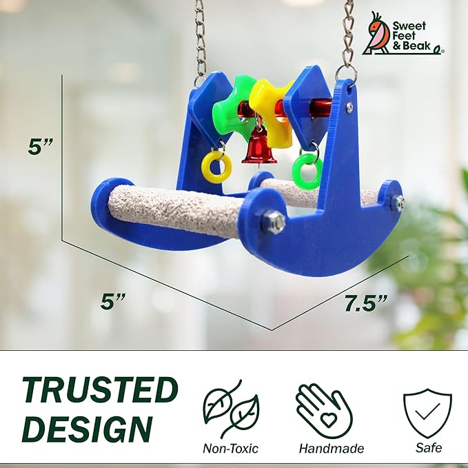 Tweeter Totter - Perfect Cage Toy Stimulates Visual and Physical Activity - Safe, Non-Toxic, Cage Accessories for Small Birds