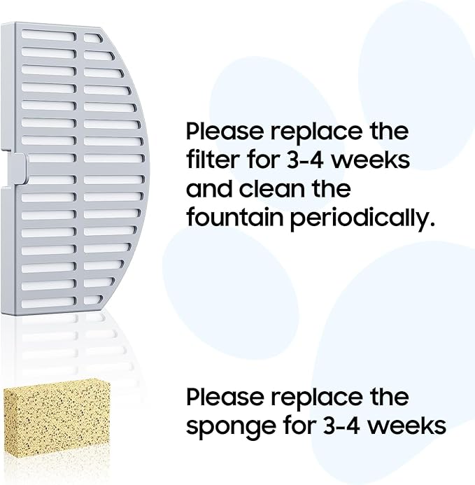 Cat Water Fountain Filters - Pet Fountain Filter Replacement 4 Pack, Four-layer Fine Filtration System, Activated Carbon Filters