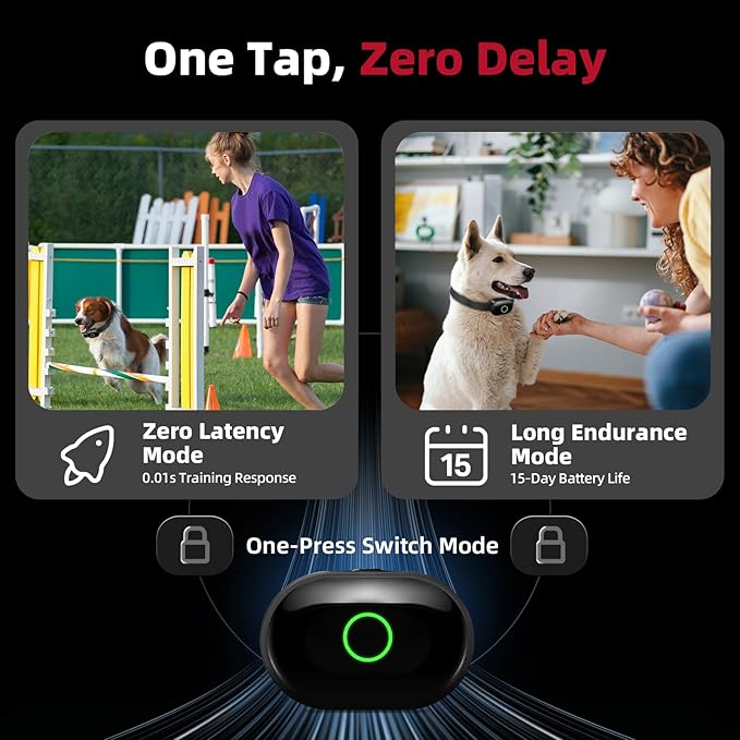 2025 Upgraded Shock Collar for Dogs, Dog Training Collar with Remote Control for Medium Large Dogs, 3 Training Modes - Beep, Vibration and Shock with Safety Lock, IPX7 Waterproof, Rechargeable,Black