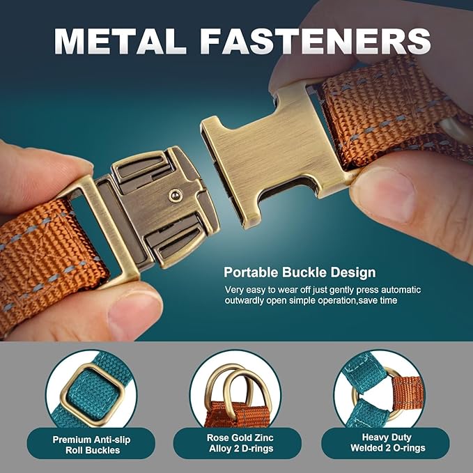 Didog Step in Dog Harness with Metal Buckles, Freedom Nylon Dog Halter Vests for Small Dogs Easy Walking Training(S:Chest 13-22", Blue)