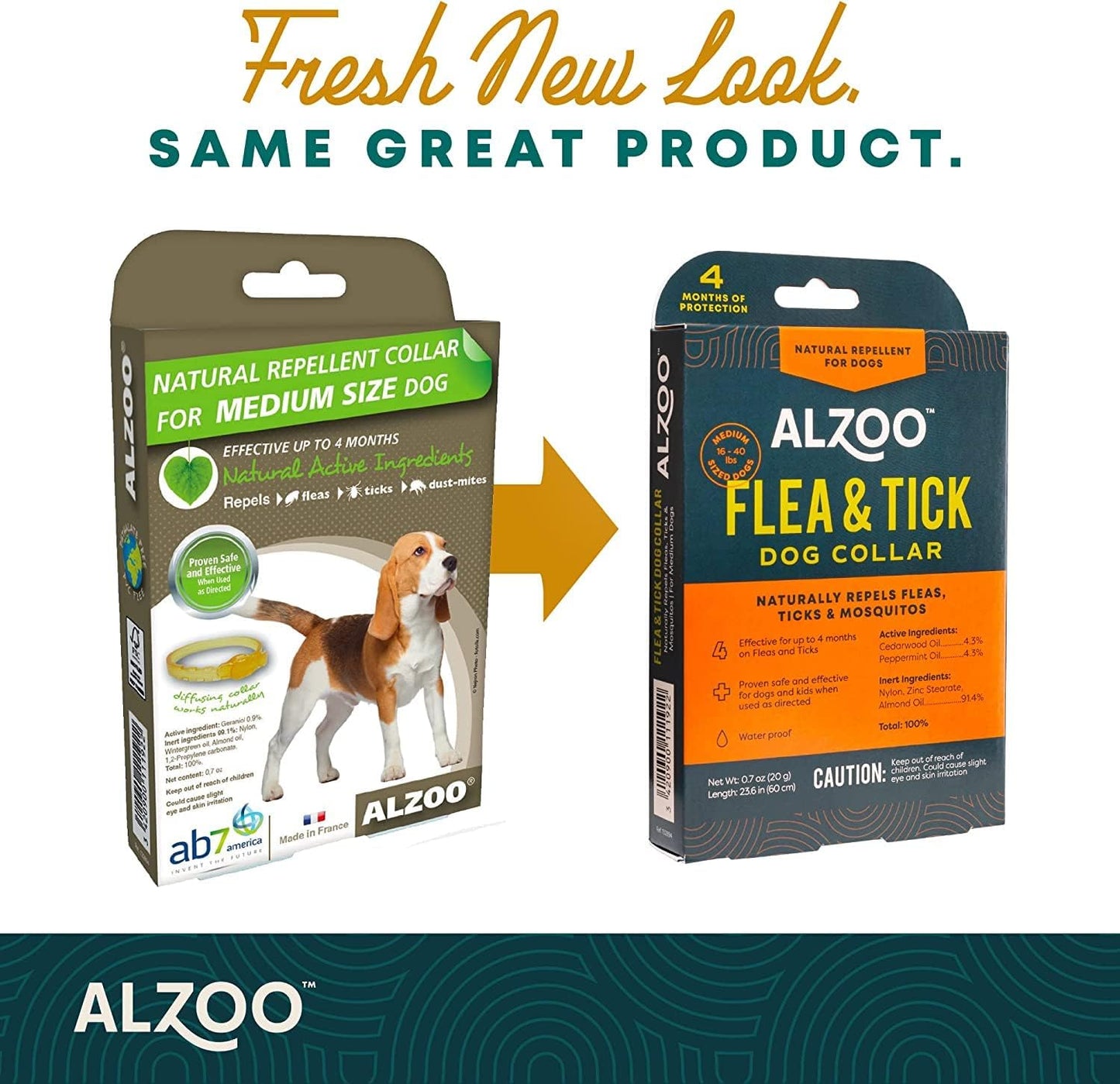 ALZOO Flea & Tick Dog Collar and 8 Fl. Oz. Flea & Tick Repellent Spray for Dogs, Medium-Sized Dogs: 16-40 lbs, 100% Plant-Based Active Ingredients