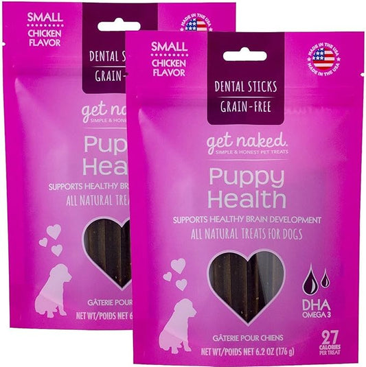 Get Naked Grain Free 12.4 oz Puppy Health Dental Chew Sticks, Small