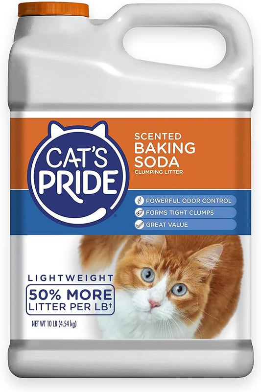 Cat's Pride Lightweight Clumping Litter: Baking Soda - Powerful Odor Control - Scented, 10 Pounds