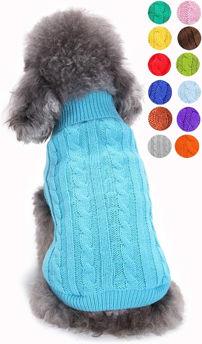 Dog Sweater for Small, Medium, Large Dogs - Warm Winter Classic Turtleneck Pet Clothes Coat for Puppies, Cats - Cute Christmas Sweaters for Girls Boys