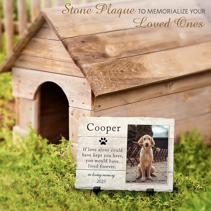 Personalized Memorial Headstone Marker: Honor Your Cat or Dog, Simple Lasting Memory Gifts for Pet Lovers, Condolences Gift for Loss, Custom Heartfelt Quote, Home or Garden Decor