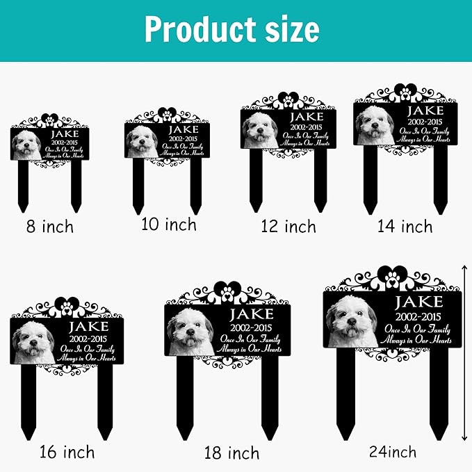Custom Pet Grave Markers Dog | Simple Custom Pet Headstones for Dogs | Best Rustic Gifts to Remember Your Four-Legged Companions | Personalized Grave Marker with Furry Friends Pictures