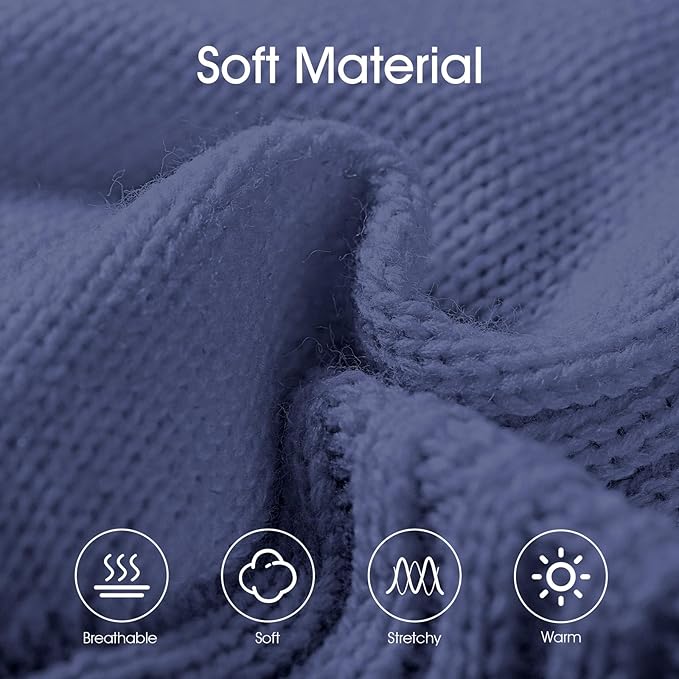 Dog Sweaters for Small Medium Large Dogs Girl, Classic Turtleneck Pet Sweater for Dogs, Thermal Doggy Winter Coat, Warm Dog Shirt Outfits, Double Knitting Collar for Outdoor Playing (Gray Blue, S)