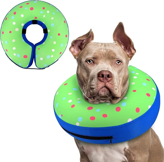 Supet Inflatable Dog Cone Collar Alternative After Surgery, Dog Neck Donut Collar Recovery E Collar for Neuter, Soft Pet Cone for Small Medium Large Dogs