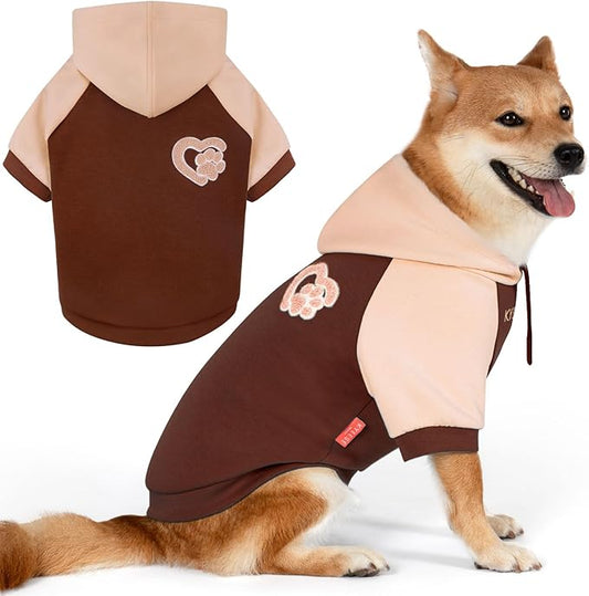 KYEESE Dog Hoodie Stretchy Pet Sweatshirt with Drawstring Comfort Cat Sweater Cat Coat with Leash Hole Warm Pet Clothes Dogs Winter Coat for Cold Weather Soft Dog Clothes for Small Dogs