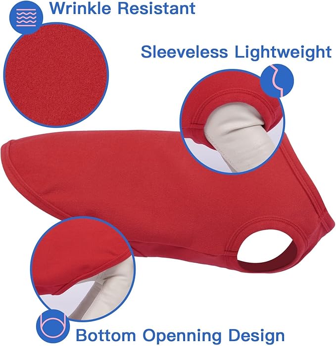 3 Pack Fleece Sweaters for Small Dogs -Red-S, Classic Pullover | Lightweight Breathable for Puppies Outdoor Walks,Chihuahua Sweatshirt,Soft Warm for Daily Wear